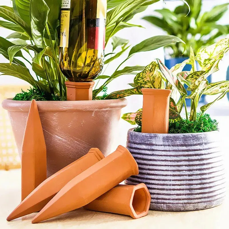 Self-Watering Terracotta Plant Stakes for Hassle-Free Care - Smarsty