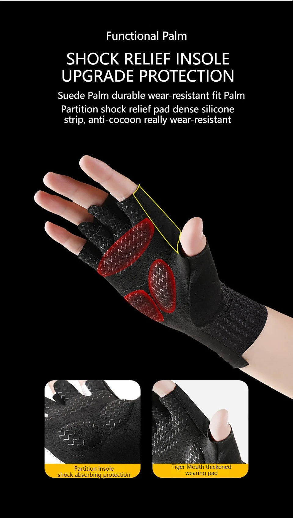 GTUBIKE Breathable Half Finger Cycling Gloves with Anti-Slip Pads - Smarsty