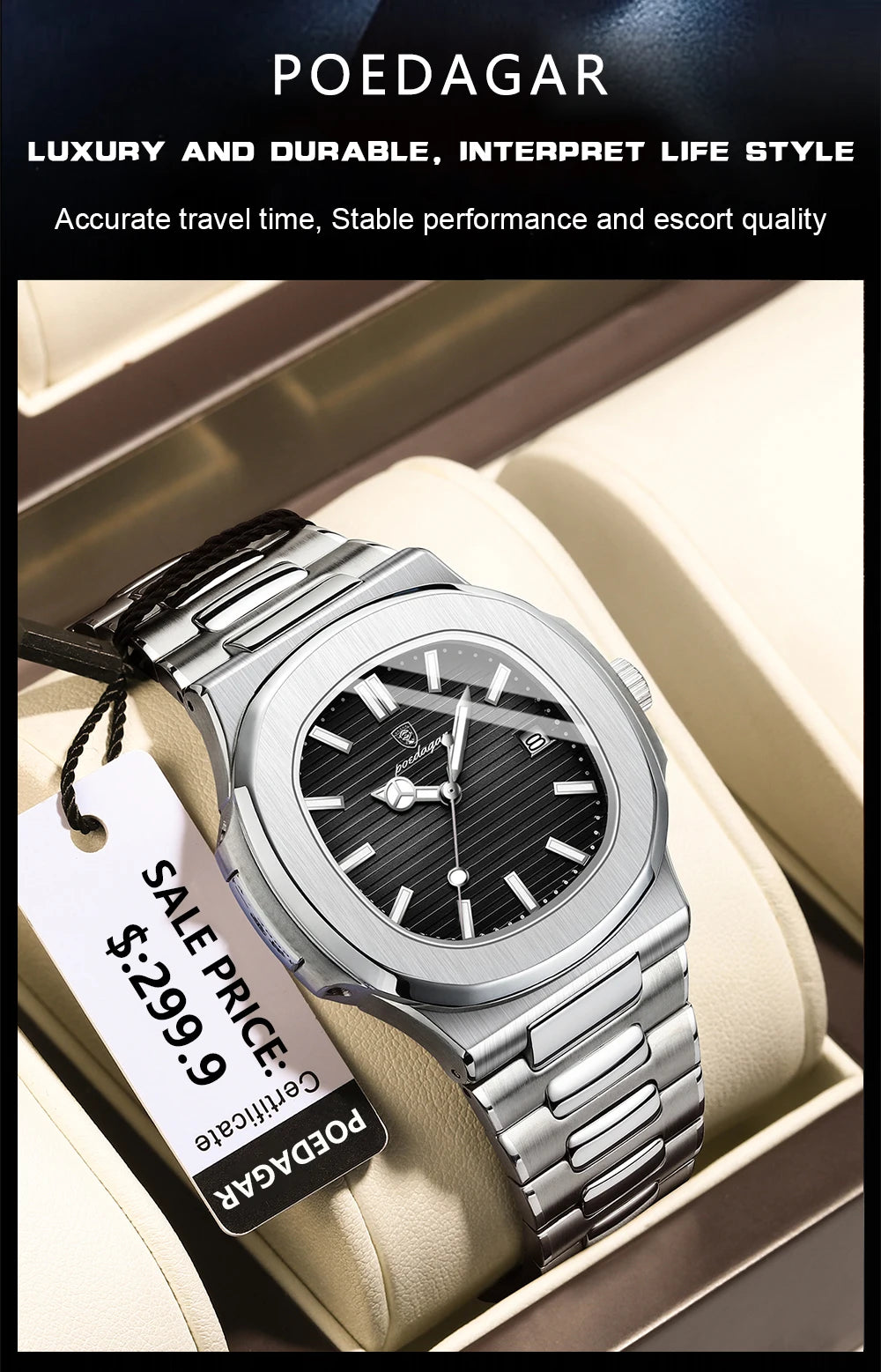 Luxury Waterproof Quartz Men Watch with Luminous Dial - Smarsty