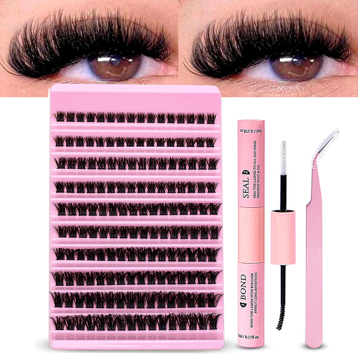 DIY Eyelash Extension Kit with 200 Individual Clusters - Smarsty