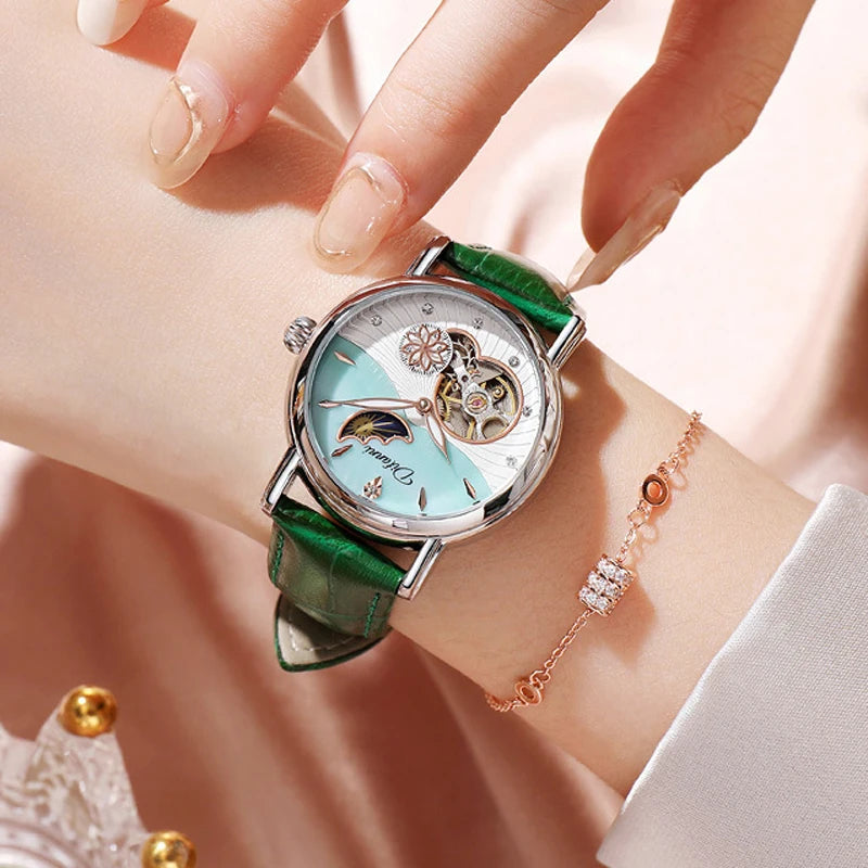 Luxury Automatic Mechanical Watch for Women with Moon Phase - Smarsty