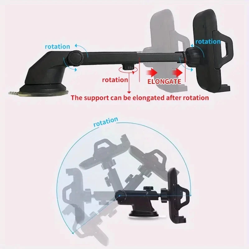 Universal Car Phone Holder With 360 Degree Rotation Suction - Smarsty