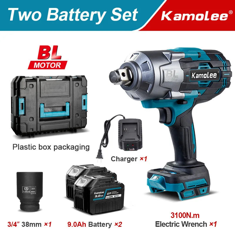 Kamolee 3100NM Brushless Electric Impact Wrench - Smarsty