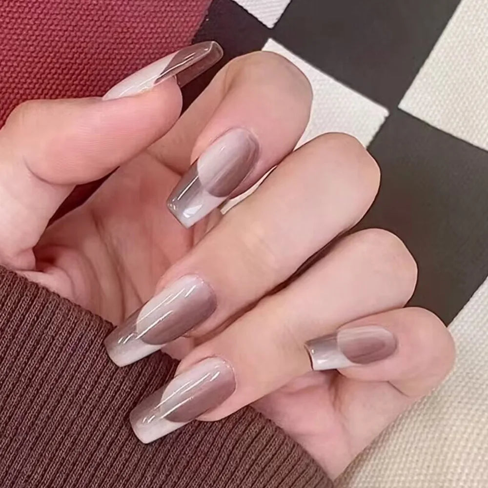 Long Coffin Nails with Glitter Diamond Finish - Smarsty