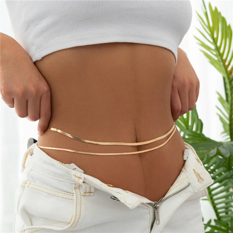 Ingemark Sexy Flat Snake Chain Waist Belt for Women - Smarsty
