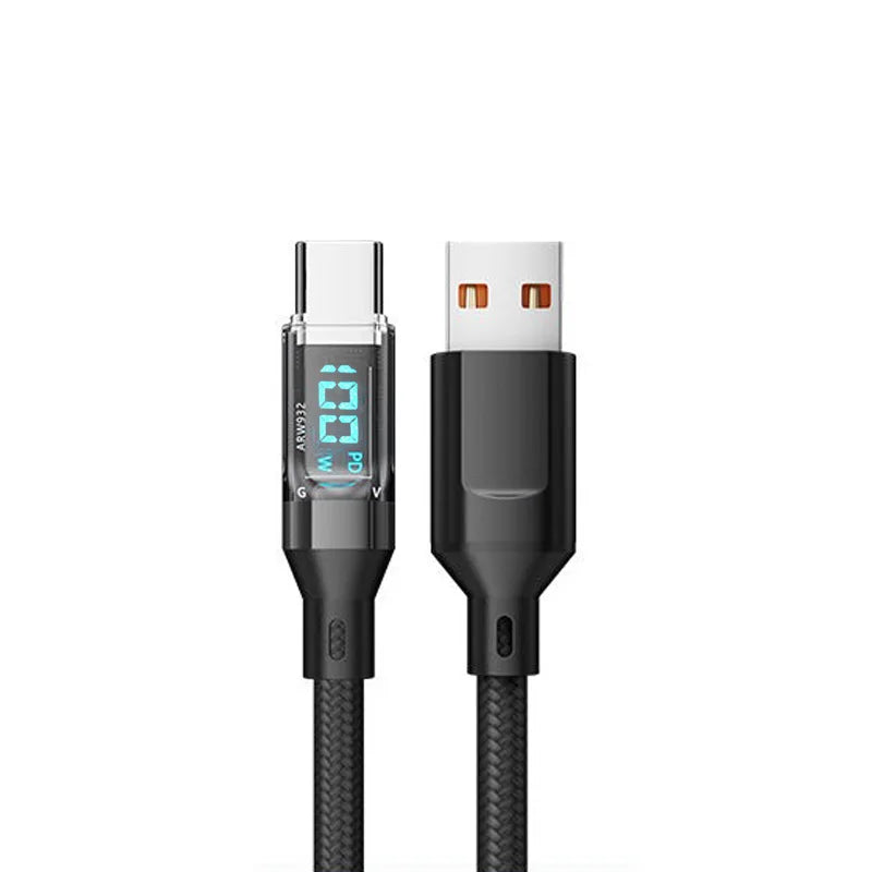 OOZCC LCD Watt Display Cable, Max 120W Super Fast Charging USB Type C Cable Data Transfer, USB A to Lightning for IPhone14 Pro - Smarsty