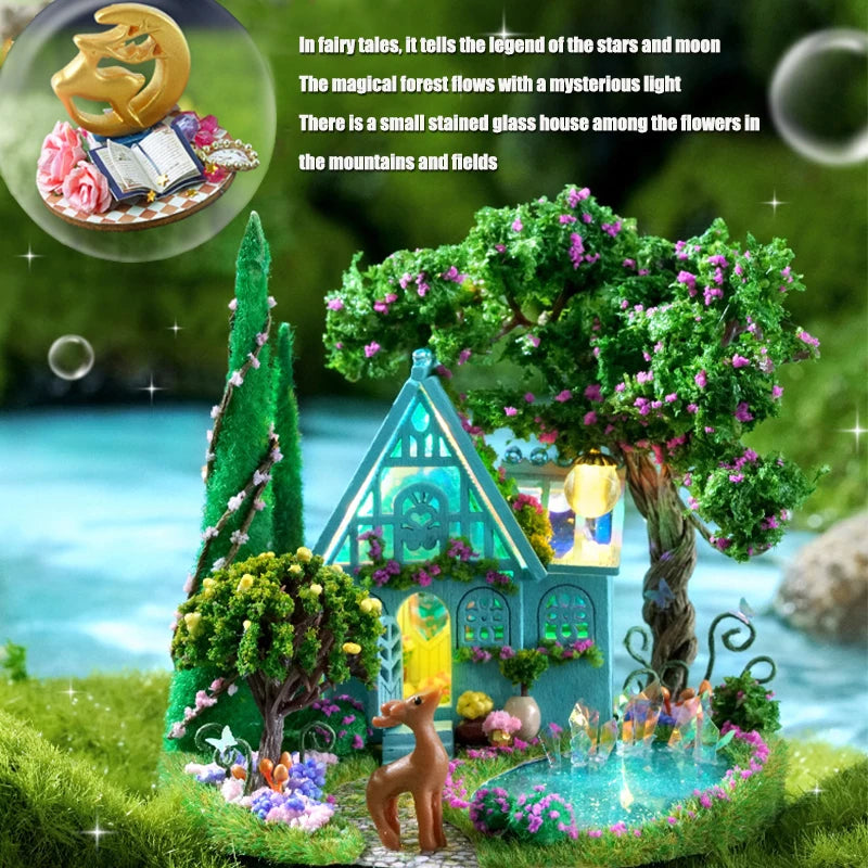 Mini DIY Kit For Doll House Making And Assembling Room Models Toys Home And Bedroom Decorations With Furniture Wooden Crafts by Smarsty