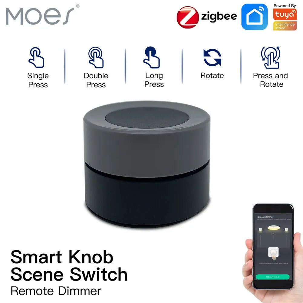 MOES ZigBee Smart Knob Switch Wireless Scene Controller - Smarsty