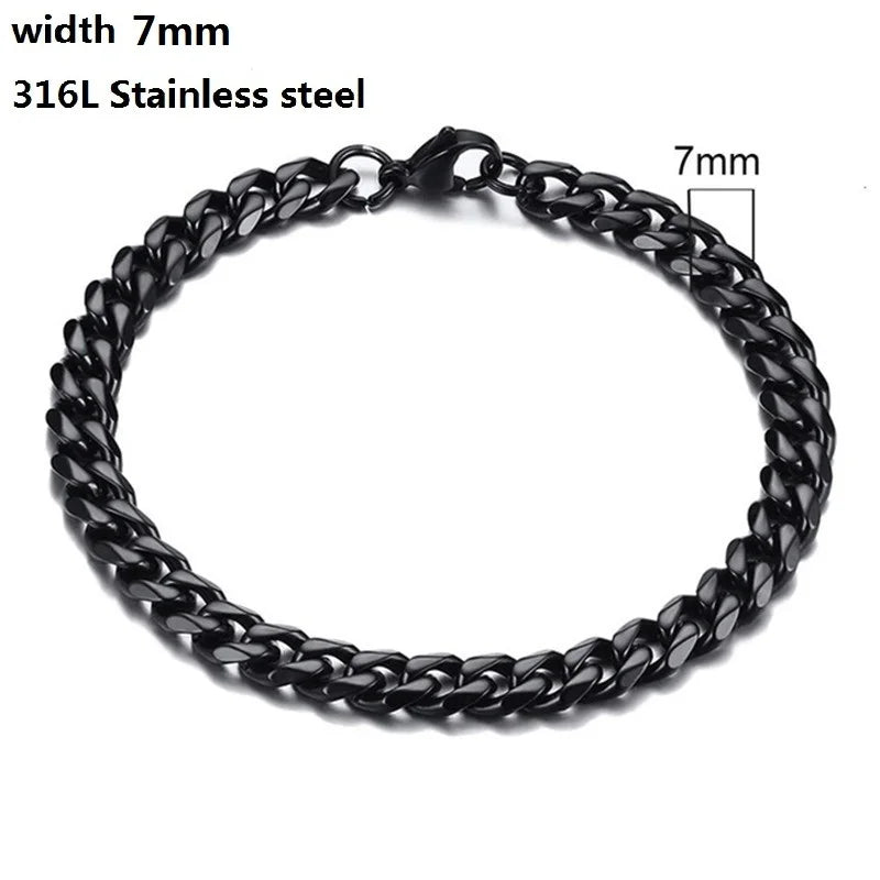 316L Stainless Steel Cuban Chain Bracelet for All - Smarsty