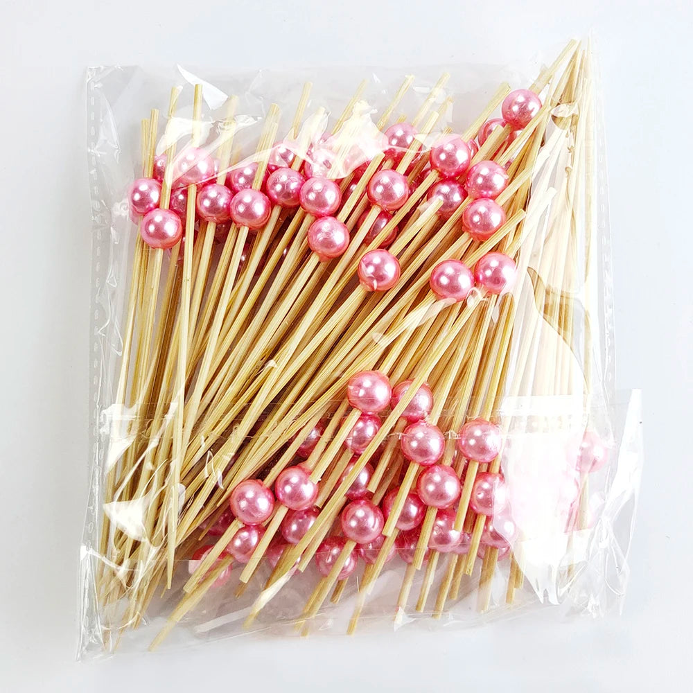 Wedding Pearl Wooden Skewers for Party Snacks - Smarsty
