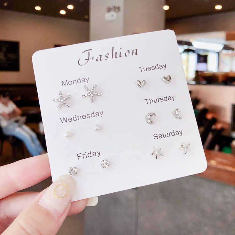 Mini S925 Silver Stud Earrings Hypoallergenic Cute Gift - Smarsty