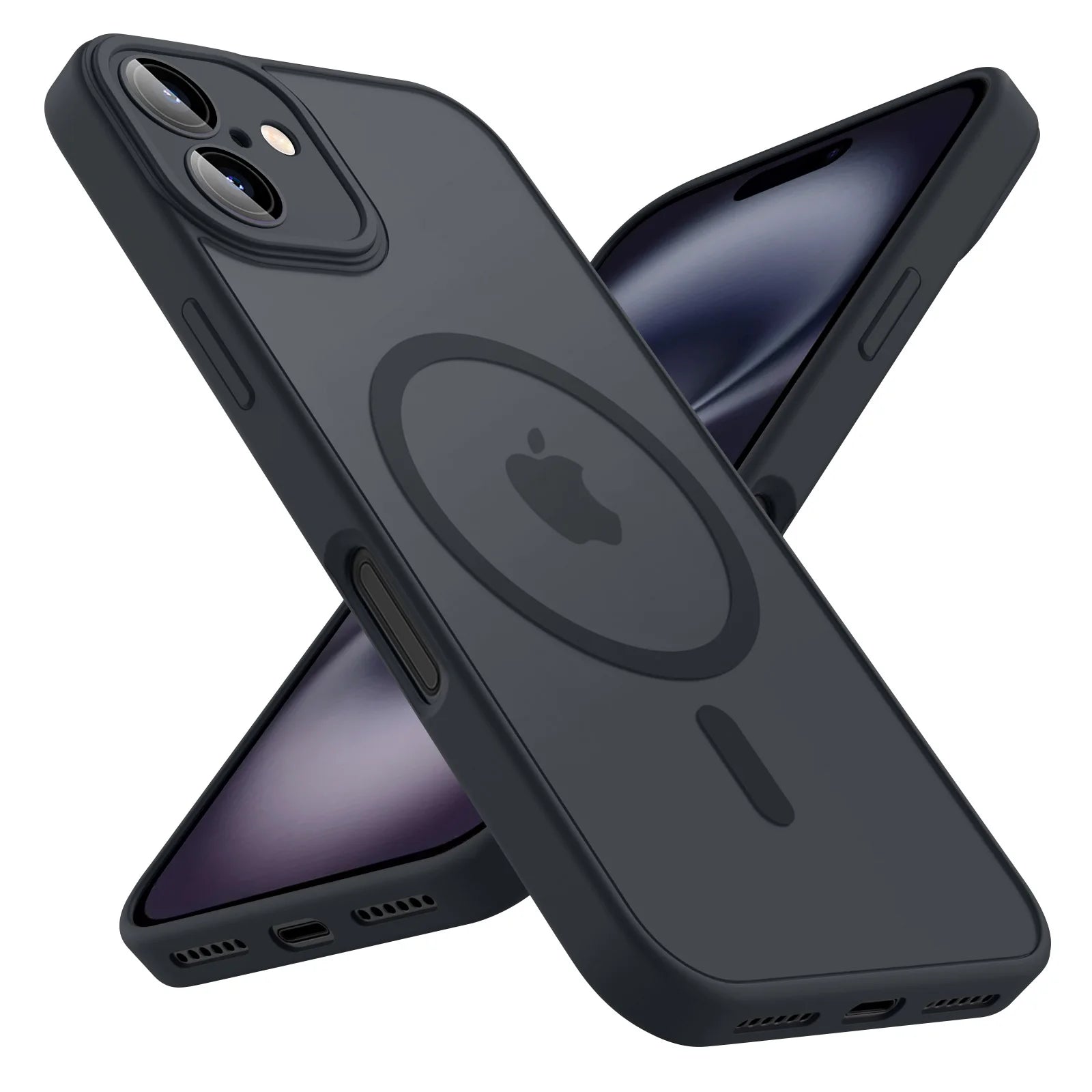 Luxury Frosted Phone Case For iPhone 16 15 14 13 12 11 Pro Max Plus 17 Air For Magsafe Matte Transparent Magnetic Cover - Smarsty
