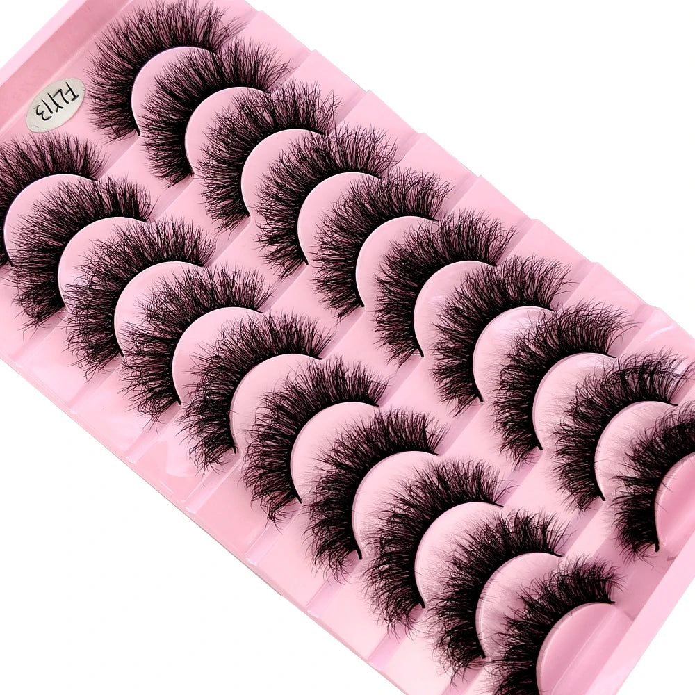 10 Pairs Handmade Faux Mink Eyelashes for Natural Look - Smarsty