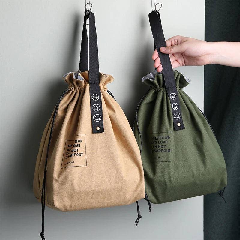 Canvas Lunch Bag Bento Box For Outdoor Picnics Fresh Keeping - Smarsty