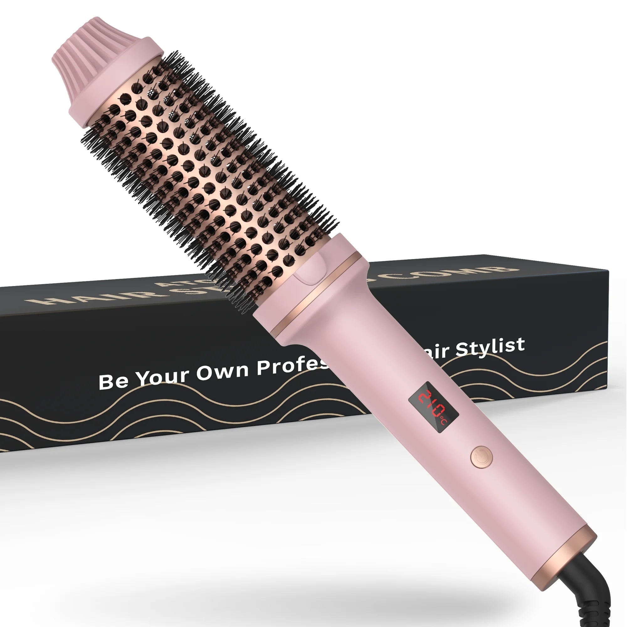 1.5 Inch Ceramic Heated Hair Curling Brush - Smarsty