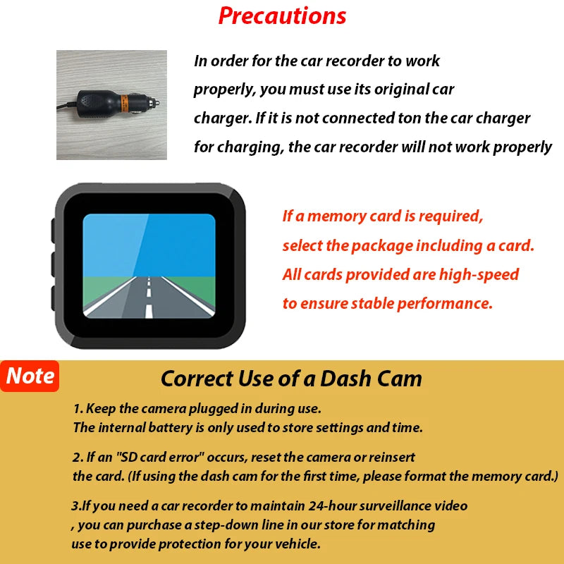 Dash Cam W/ IR Night Vision Loop Recording & 2" IPS Screen 1080P 3 Camera , DVR recorder, video recorder, Vehicle DVR - Smarsty