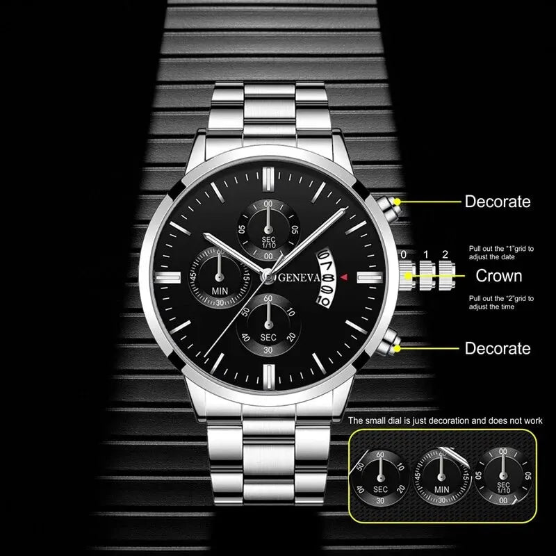 Luxury Quartz Business Watch for Men with Calendar Feature - Smarsty