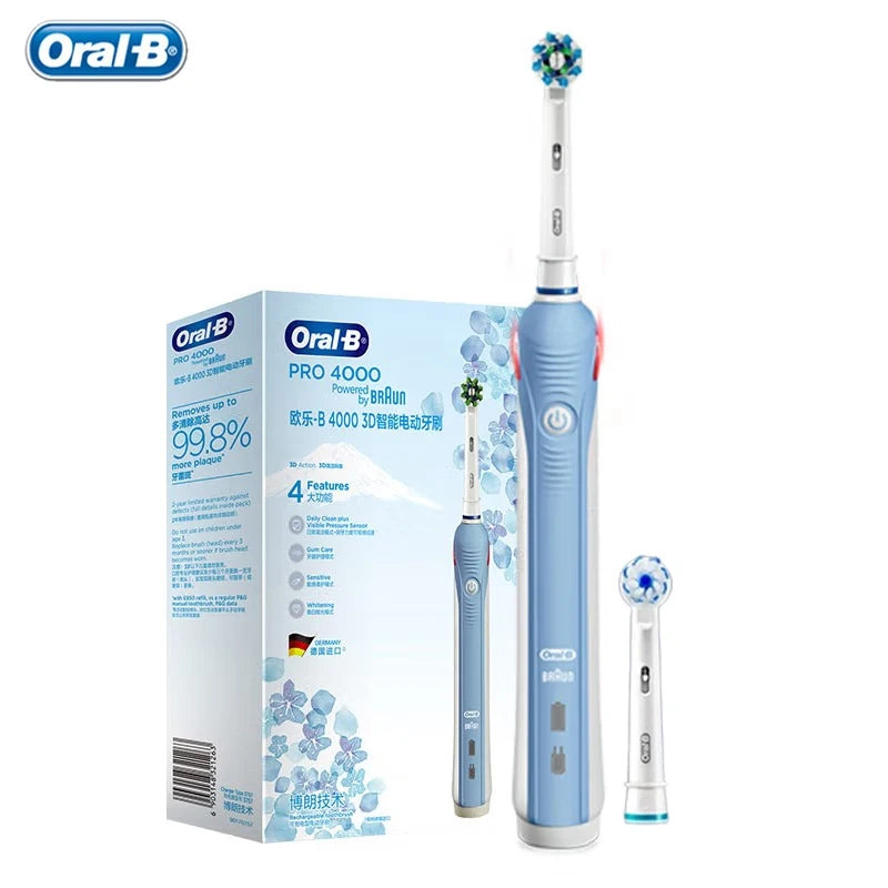 Oral B Electric Toothbrush Pro 4000 with Pressure Sensor - Smarsty