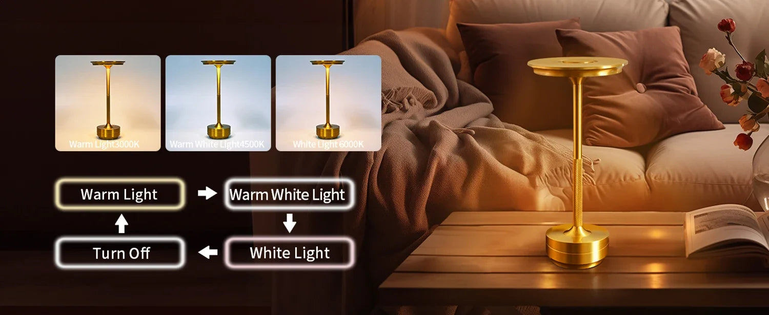 Portable LED Dimmable Aluminum Desk Lamp for Atmosphere - Smarsty