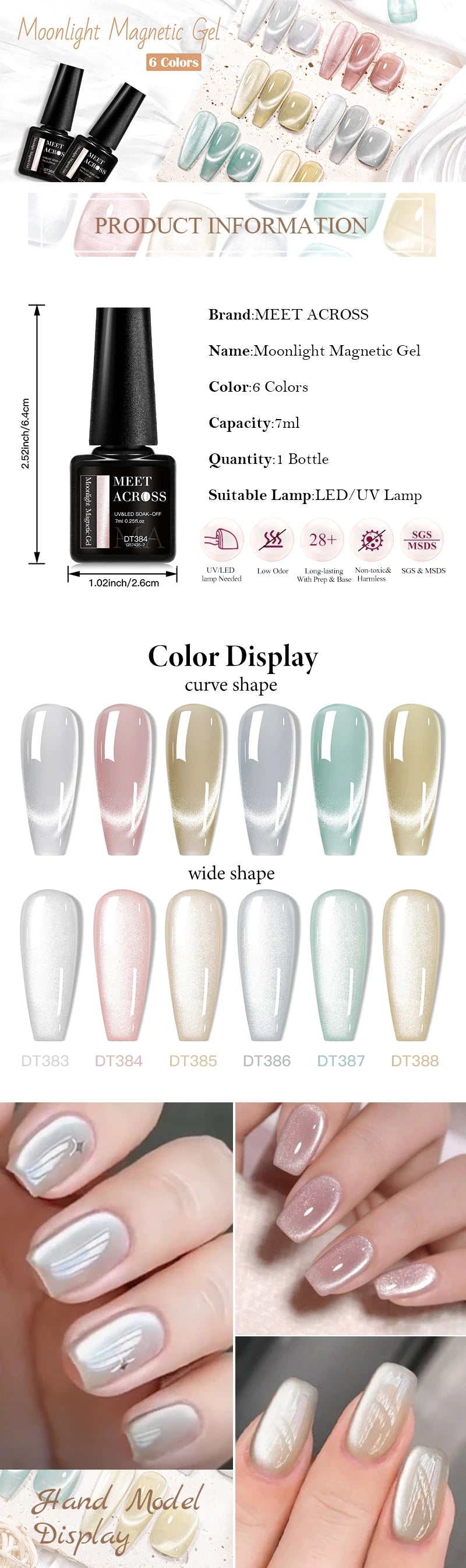 Magnetic Pink Silver Glitter Gel Nail Polish 7ml - Smarsty