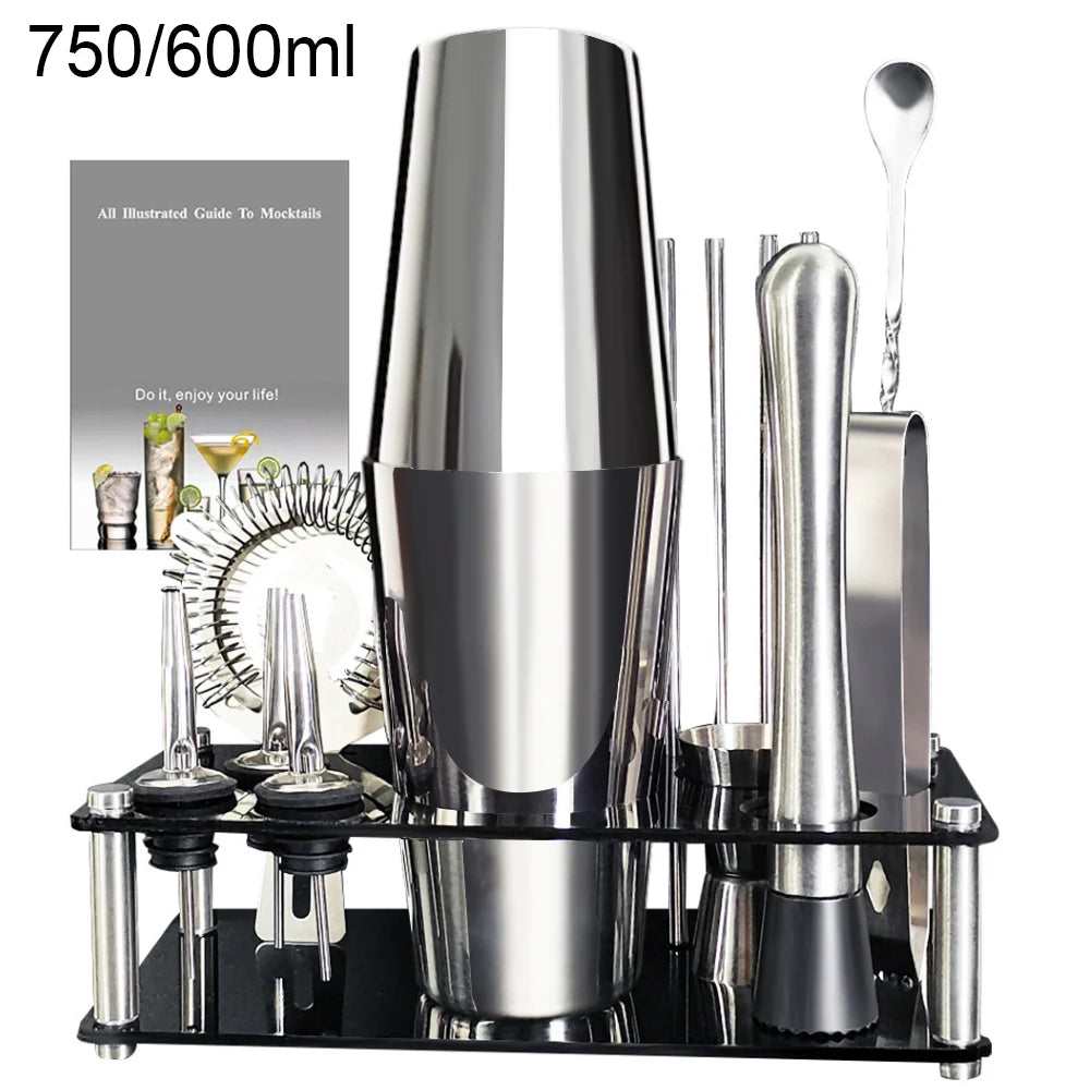 Boston Cocktail Shaker Set with 13 to 22 Bar Tools - Smarsty