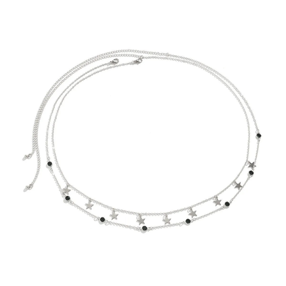 Beach Bikini Waist Chain with Rhinestone Pendant - Smarsty