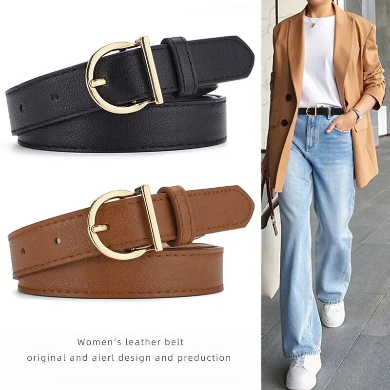 Women's PU Leather Belt Soft Pin Buckle Fashion - Smarsty