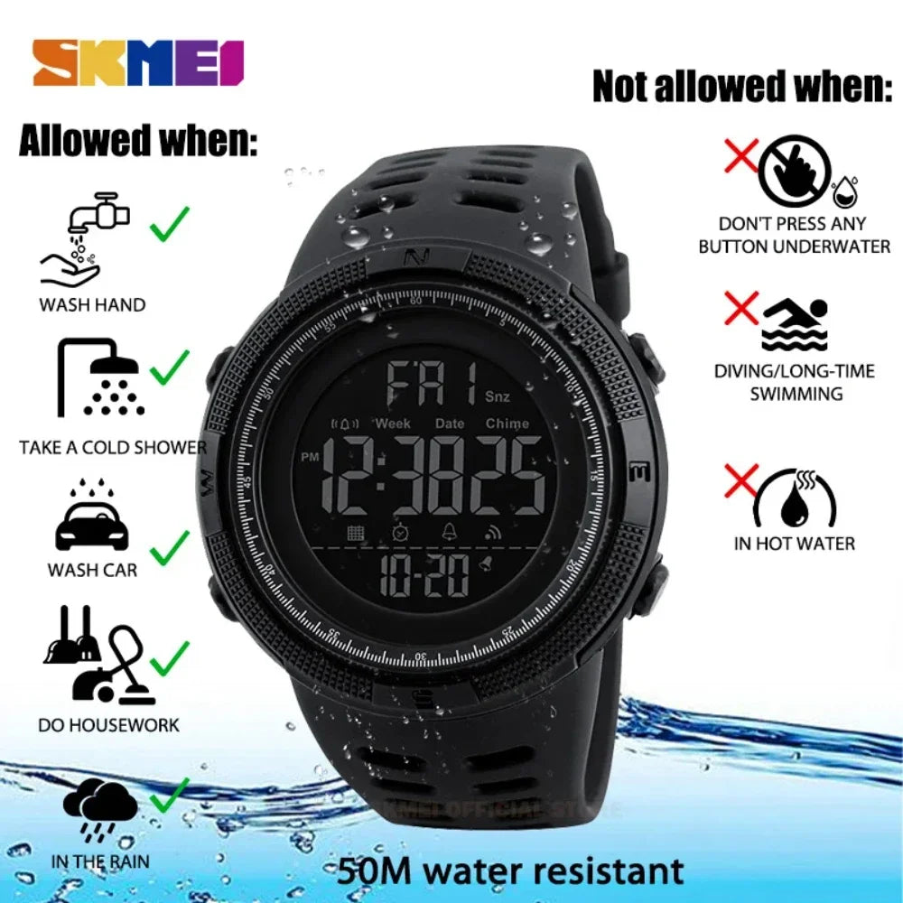 SKMEI 1251 Waterproof Digital Sports Watch for Men - Smarsty