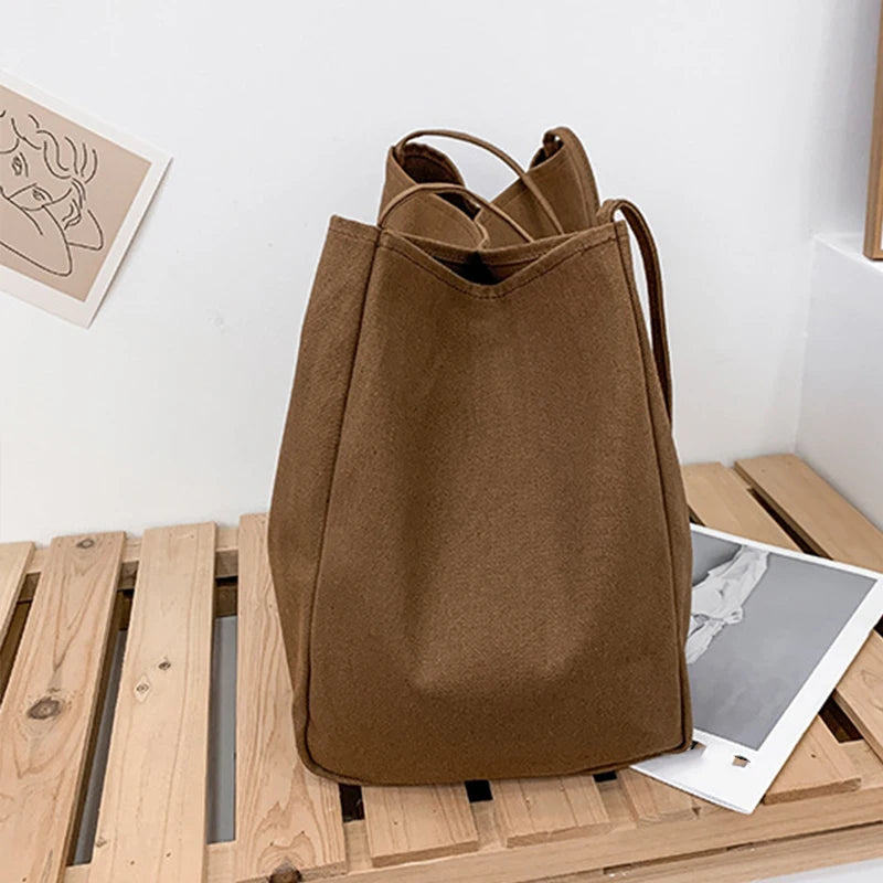 Large Capacity Canvas Shopper Tote Reusable For Women - Smarsty