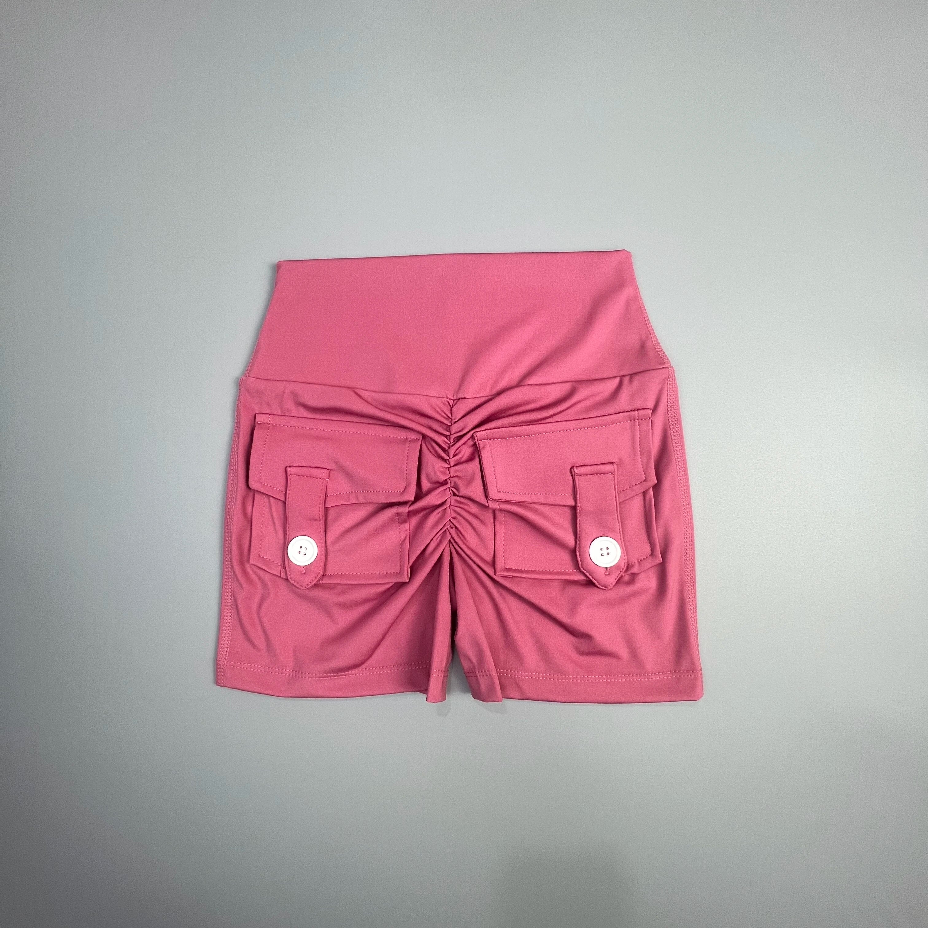 Peach Butt Fitness Shorts Women's Exercise Three-Quarter Pants Cargo Air Dry Pocket Yoga Tight Lift Summer - Smarsty