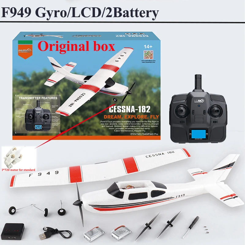 WLtoys F949 2.4G 3D6G 3Ch RC Airplane Fixed Wing Plane Outdoor Toys Drone RTF Upgrade Version Digital Servo F949S With Gyroscope - Smarsty