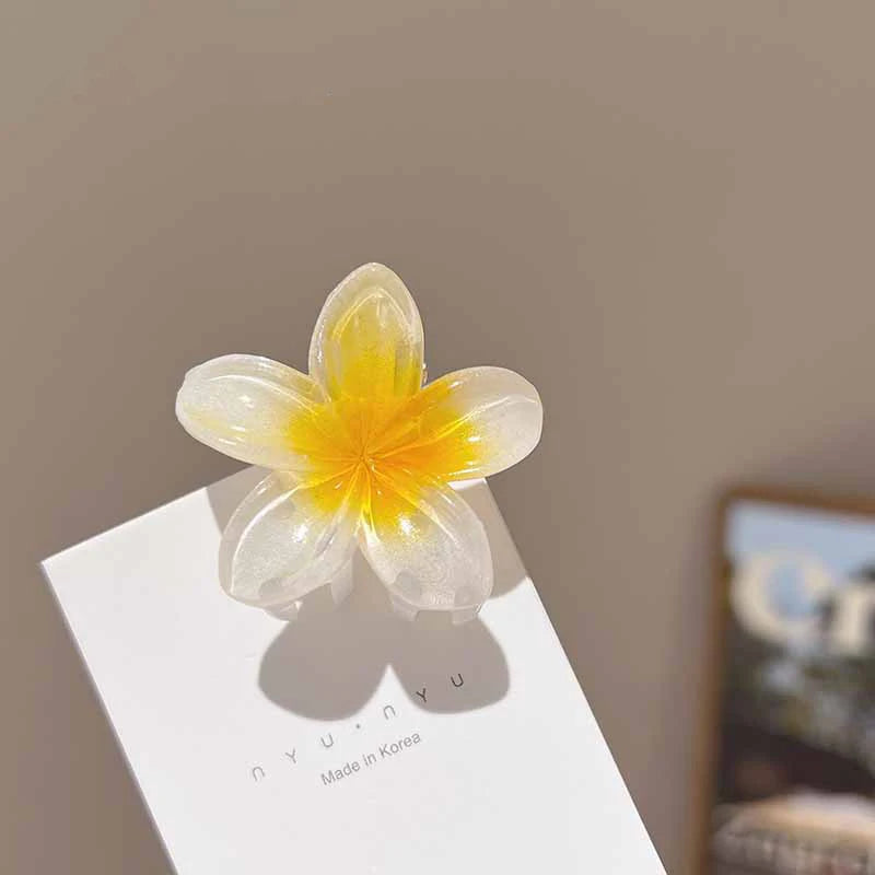 6 Pack Hawaiian Gradient Flower Hair Clips Small Set - Smarsty