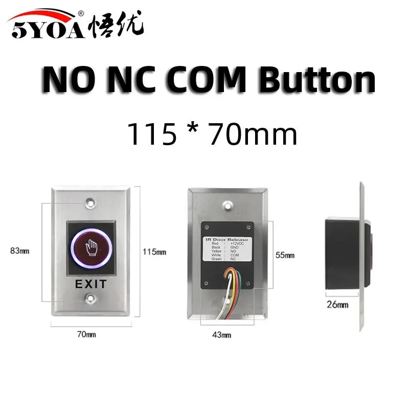 No Touch Exit Push Button Door Access Control - Smarsty