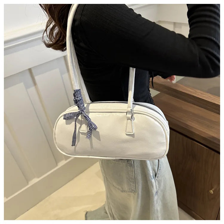 Large Capacity Silver Women Shoulder Bag Daily Use Casual - Smarsty