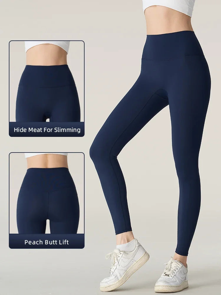 Naked feeling Yoga Leggings Women High Waisted Hip Lifting Fitness Leggings Running Cycling Pants Breathable Sports Leggings - Smarsty