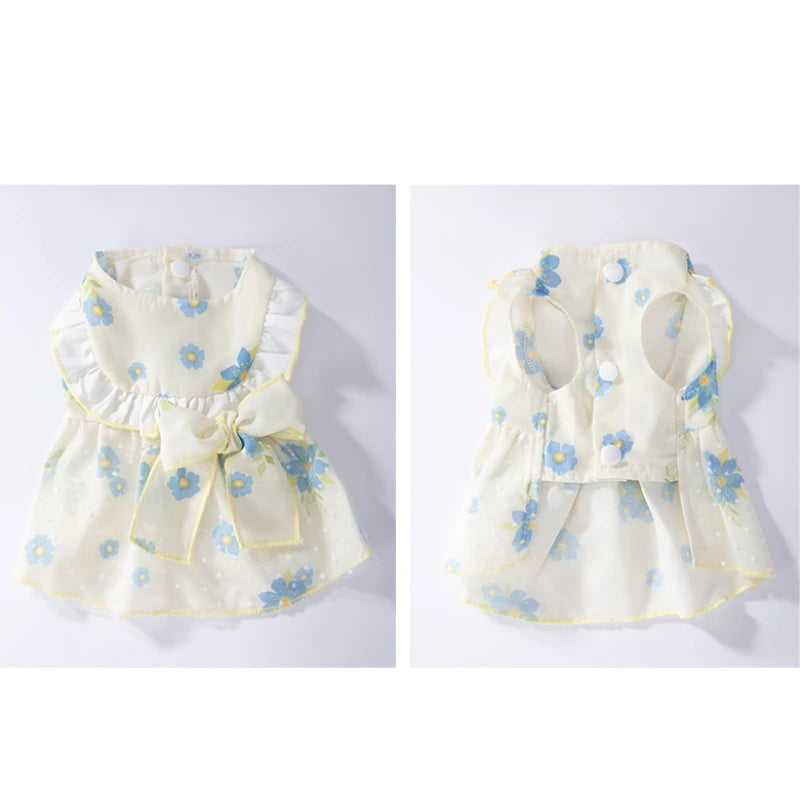 Cute Summer Dog Princess Dress with Bow Lace - Smarsty