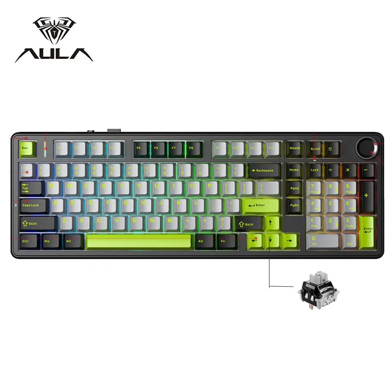 Gaming Mechanical Keyboard With Wireless Three Mode