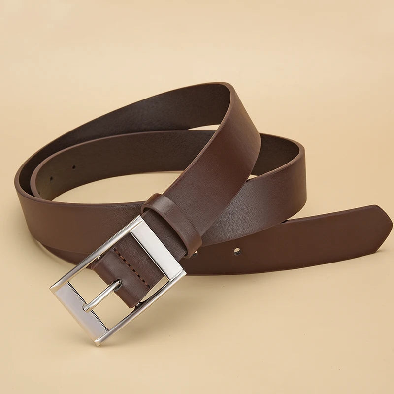 Luxury PU Leather Belt for Men with Metal Buckle - Smarsty