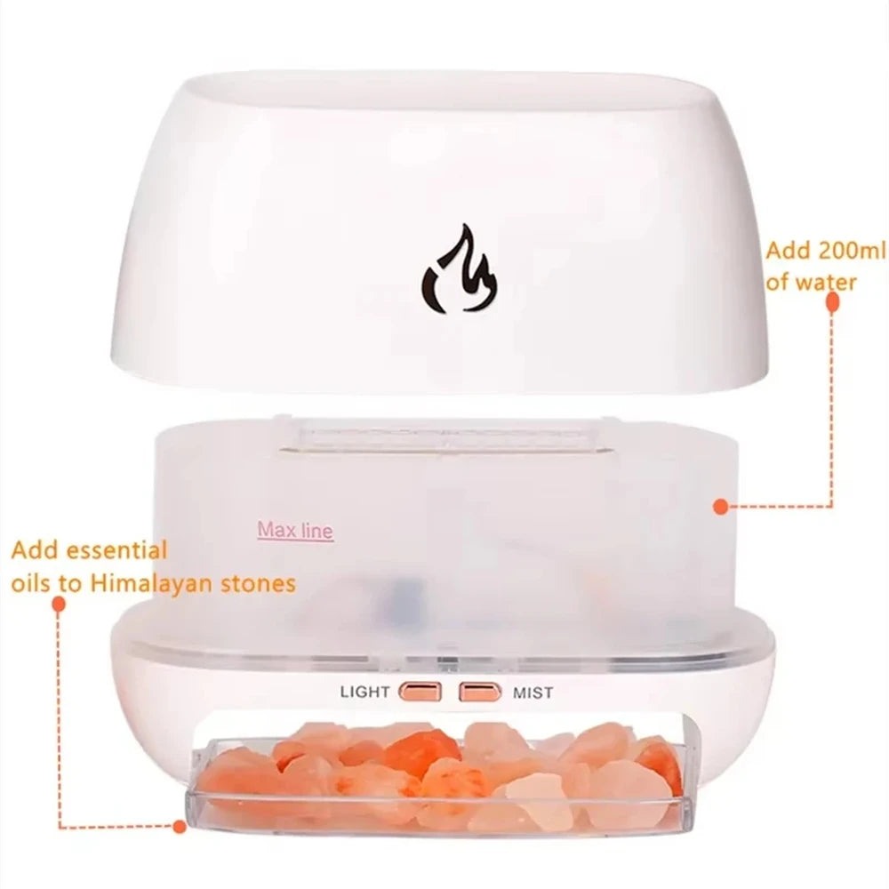 3D Flame Aroma Humidifier with Colorful Night Light - Smarsty