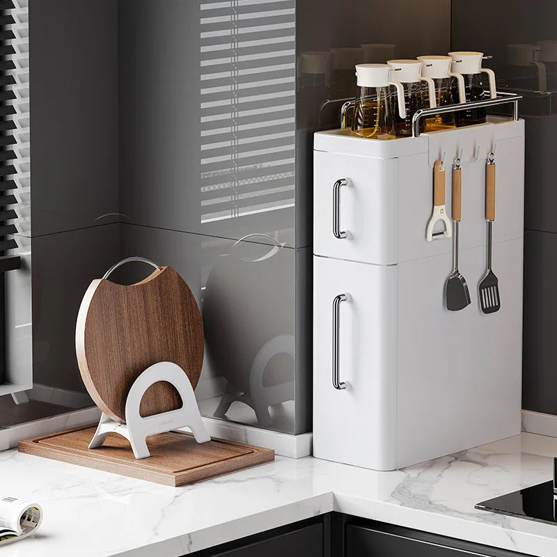 2/3 Layer Kitchen Spice Shelves Pull-Out Spice Organizer Shelf Household Multi-Functional Oil Salt Sauce and Vinegar Storage
