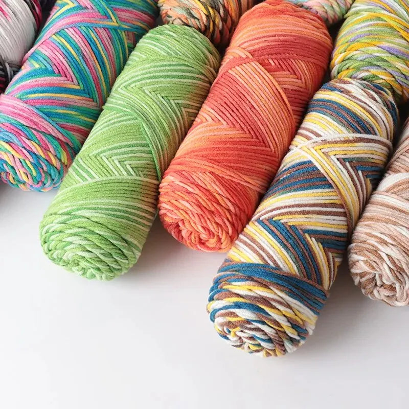 Colorful Dyed Milk Cotton Baby Sweater Yarn for DIY Projects - Smarsty