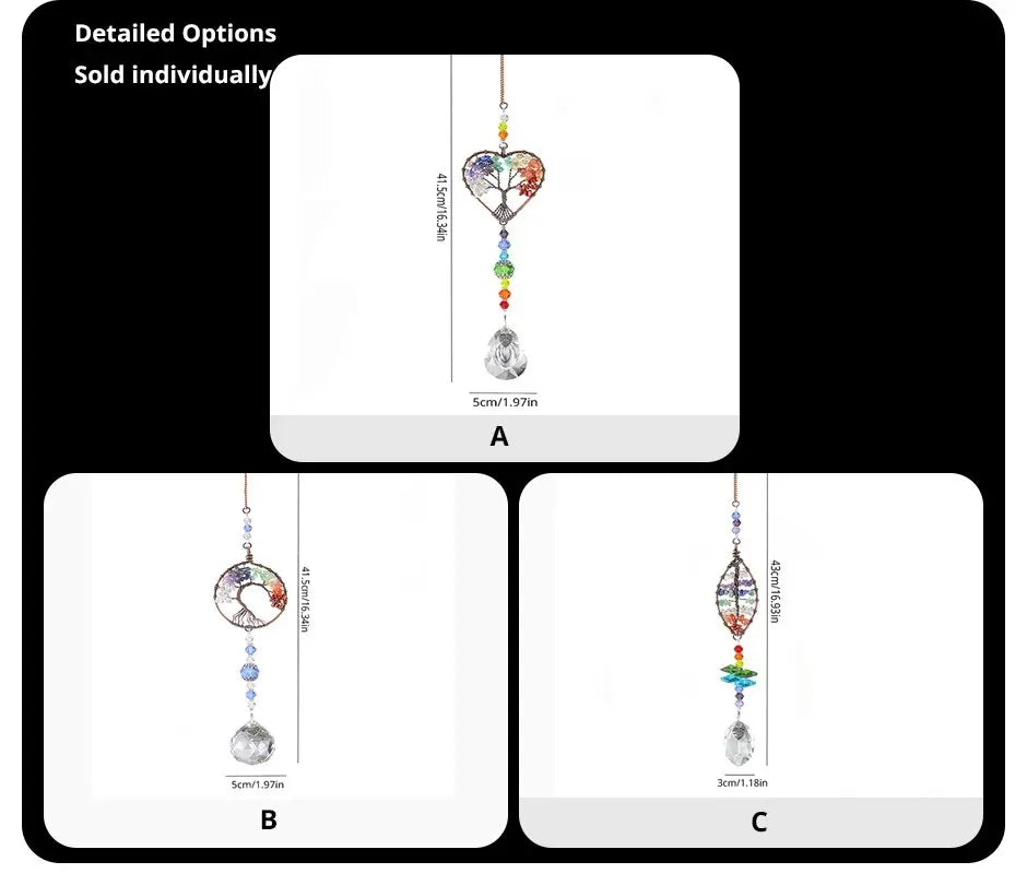 Colorful Tree Of Life Crystal Glass Pendant For Gardens - Smarsty