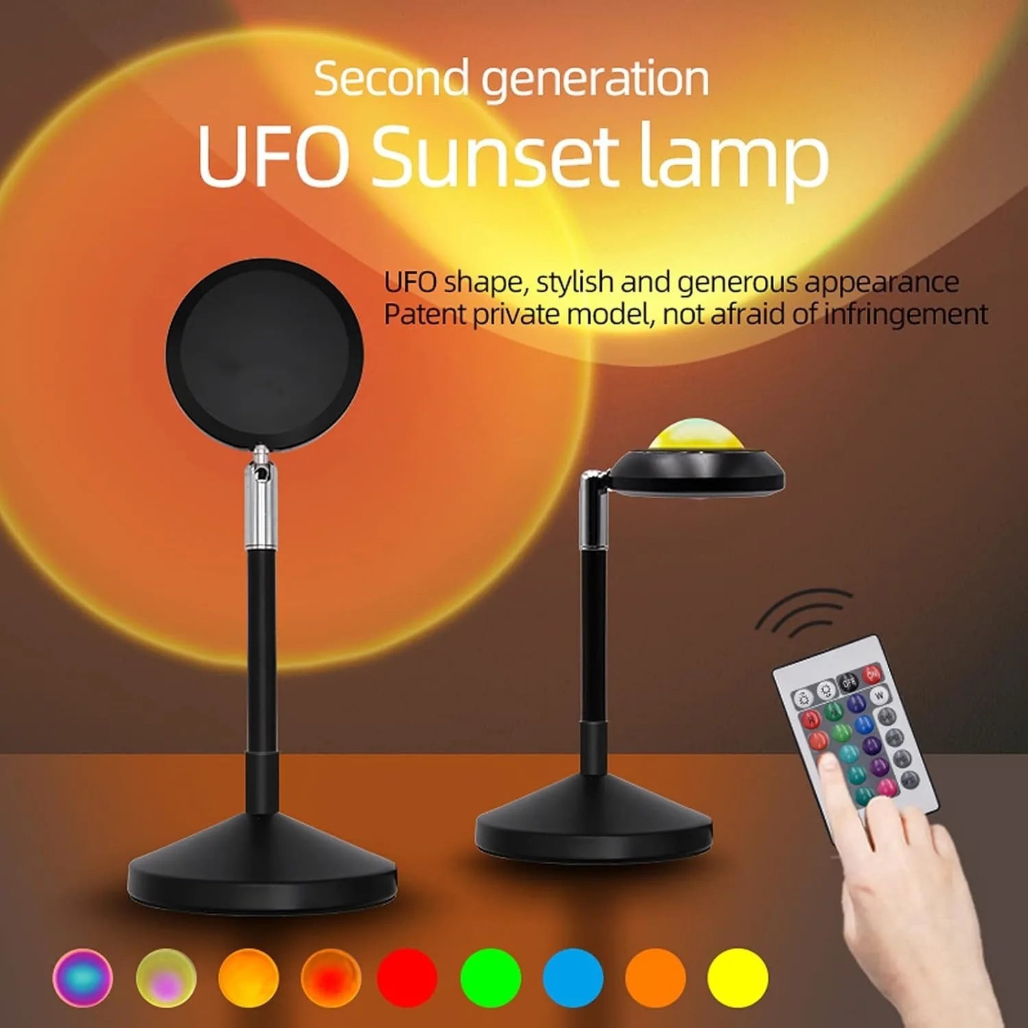 USB LED projector night light RGB sunset atmosphere night light, with remote control, used for room decoration photography