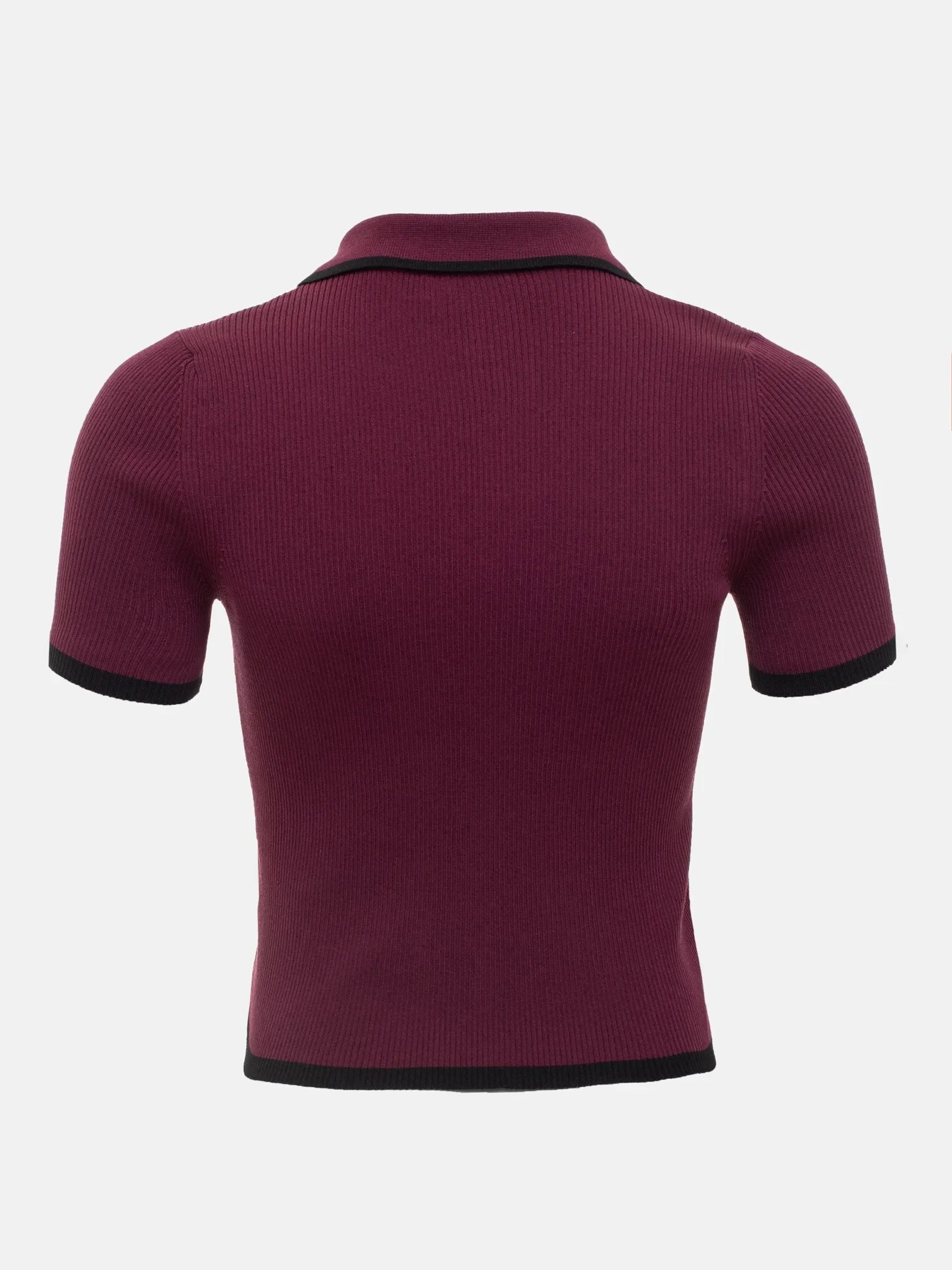 Talenza Women's Knitted Pullover Fashion Short Sleeve Patchwork Sweater Top Elegant Slim Contrast Lapel Knitted Pullover Top - Smarsty