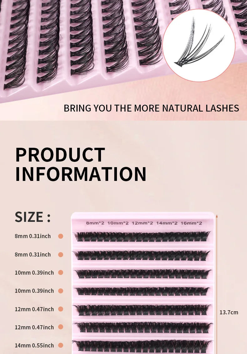 MIAOJIE DIY Eyelash Set with 200 Individual Lashes - Smarsty