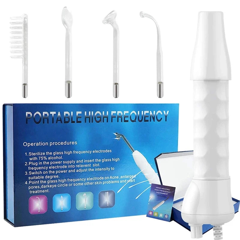 Portable High Frequency Skin Therapy Wand for Acne and Wrinkle Reduction - Smarsty