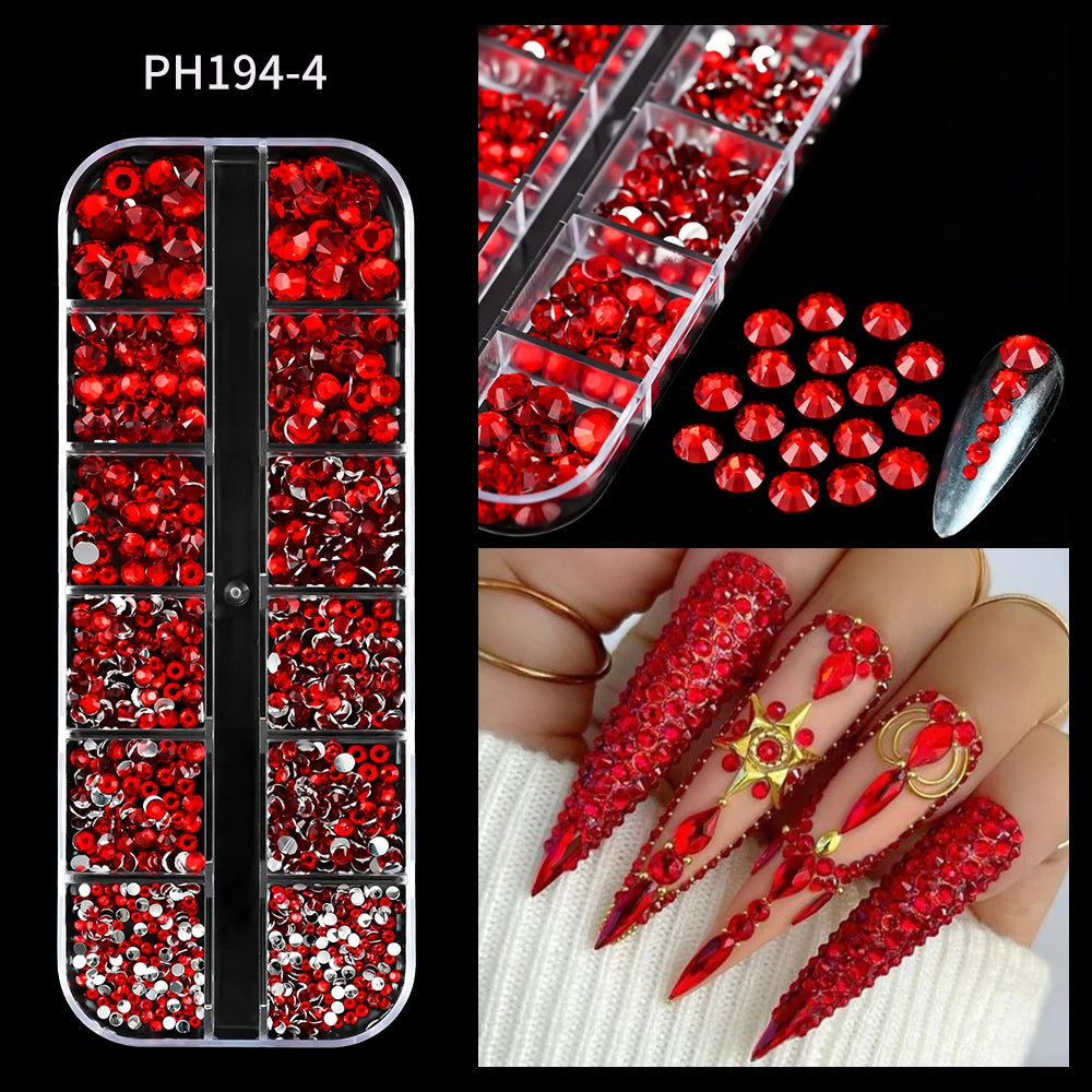 Mixed Nail Rhinestones with Shiny Clear Colors for Stunning Nail Art - Smarsty