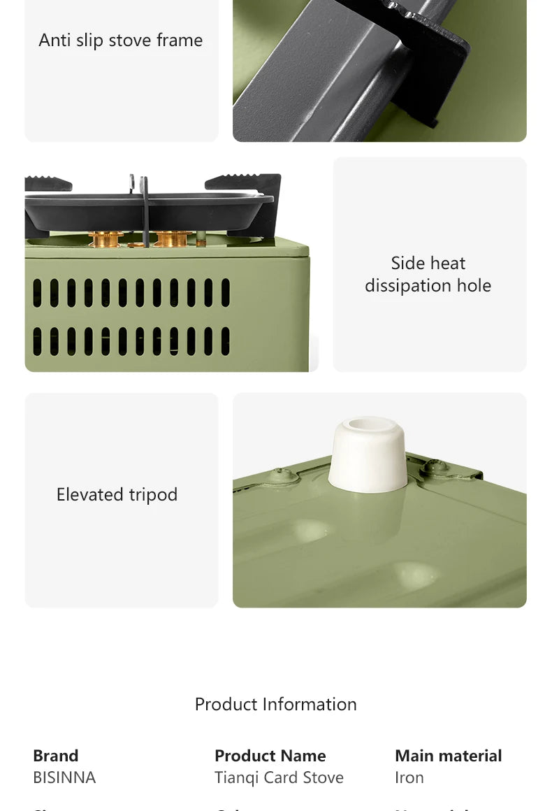 BISINNA Camping Gas Stove 5800W High Firepower Outdoor Portable Cassette Burner for Picnic Hiking Trekking