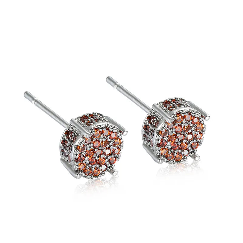 Austrian Crystal Stud Earrings White Gold Sparkle Bridal - Smarsty