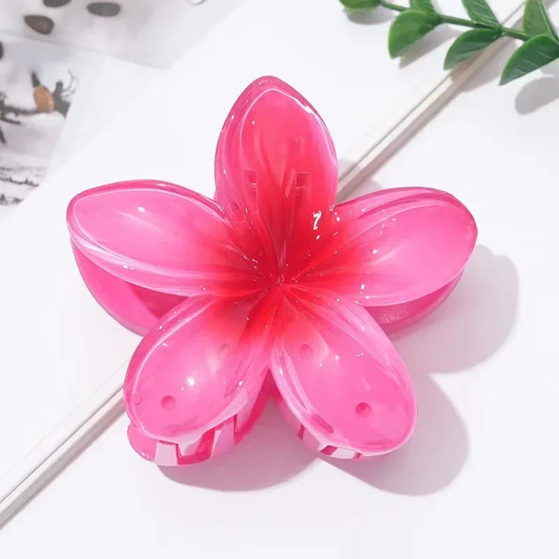 Gradient Large Flower Acrylic Hair Clip Boho Beach Accessory - Smarsty